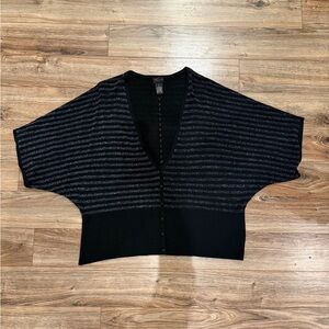 Torrid Black And Metallic Silver Striped Cardigan Sweater Size 4